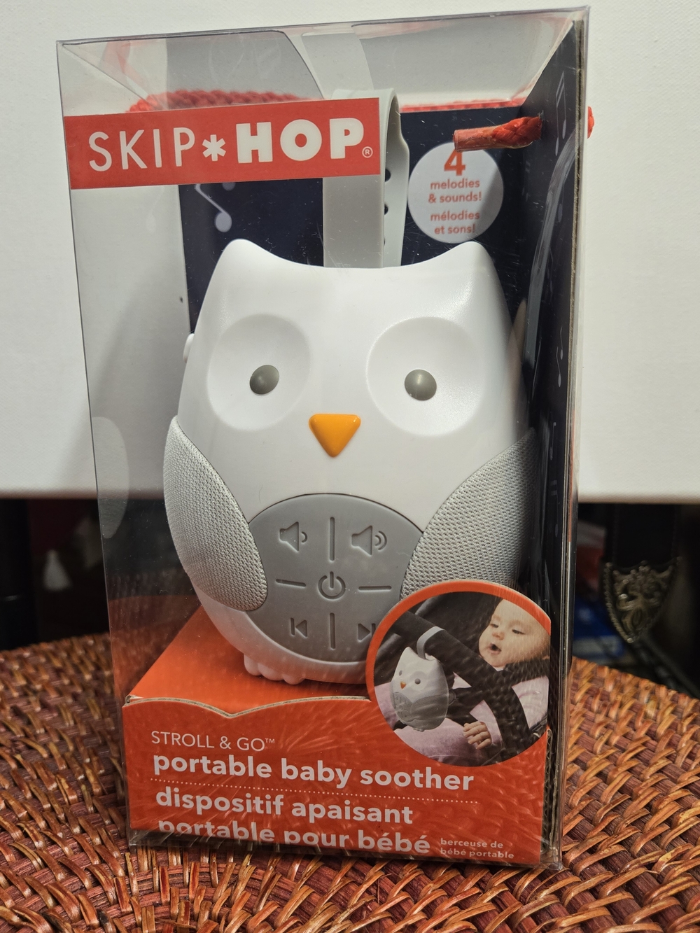 Skip Hop Stroll & Go Portable Baby Soother - White/Orange